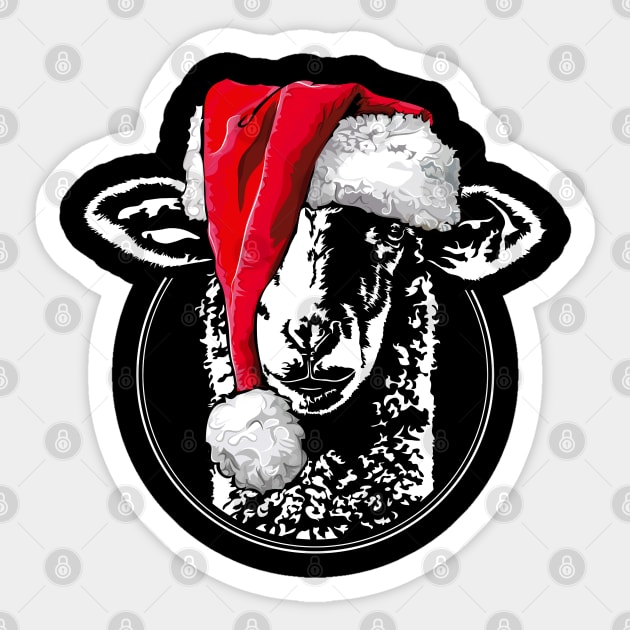 Funny Sheep Santa Christmas sheep lover Sticker by wilsigns